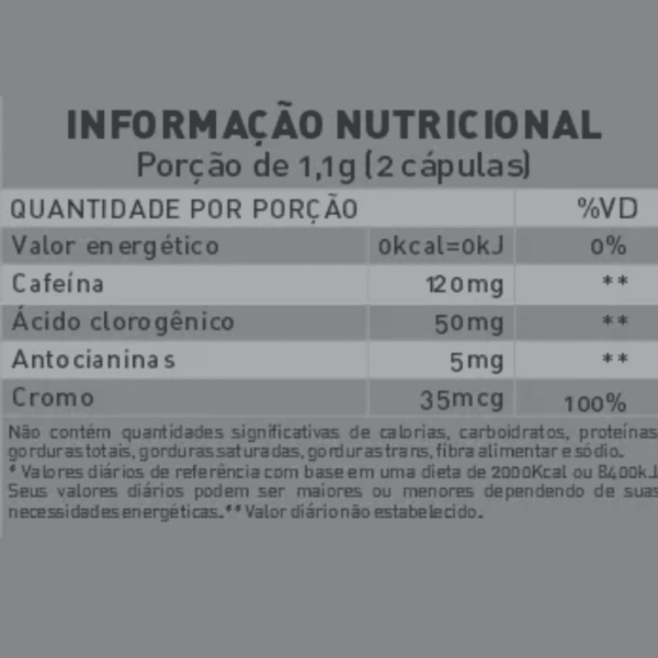 moro shape - informação nutricional