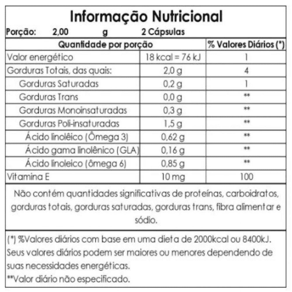 tabela nutricional omega femme