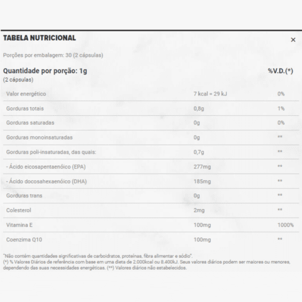 tabela nutricional essential nutrition