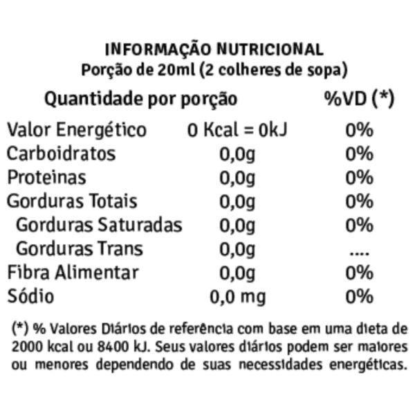 informação nutricional flor de laranjeira