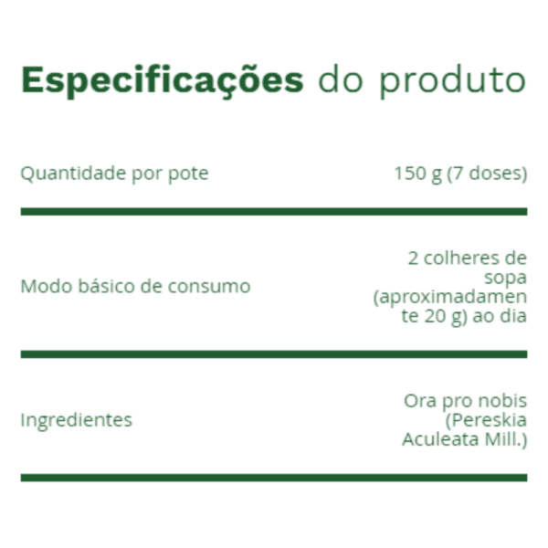 informação do produtos - orapronobis