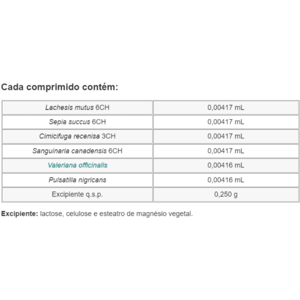 composição menoex 60 comprimido