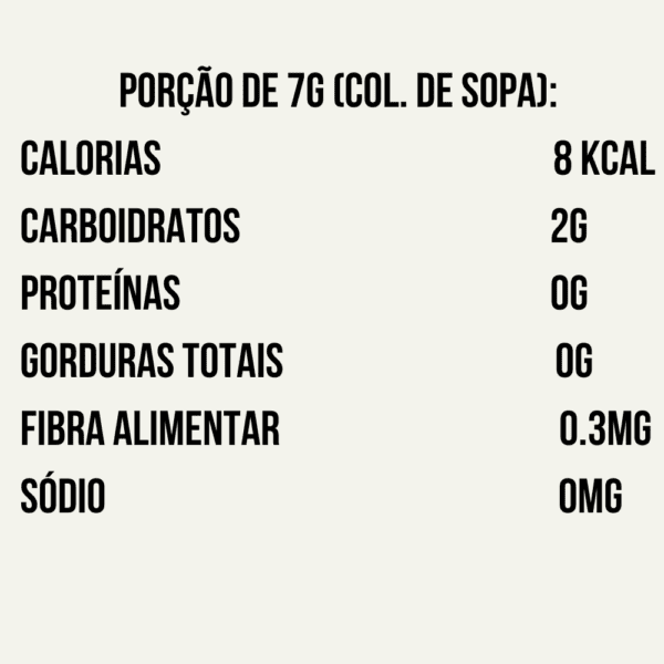 caldo de legumes - informação nutricional